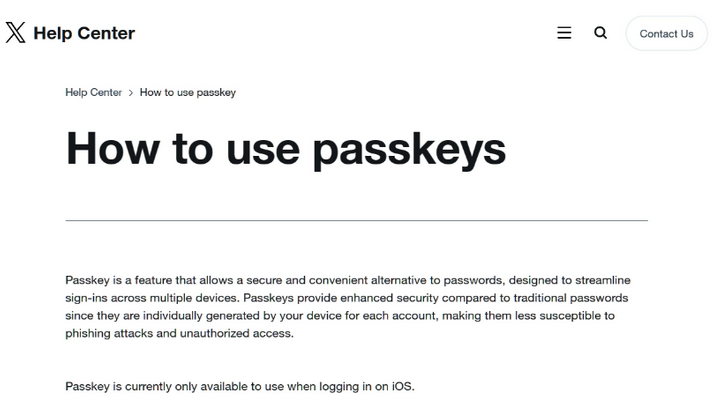 荆门苹果维修店铺分享iOS用户如何通过通行密钥(Passkey)登录 