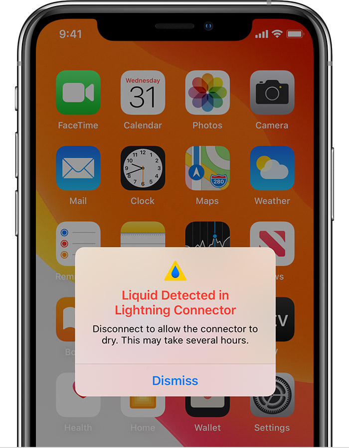 荆门苹果手机维修分享iPhone 12 在充电时出现 “闪电接口检测到液体”的提示怎么办 